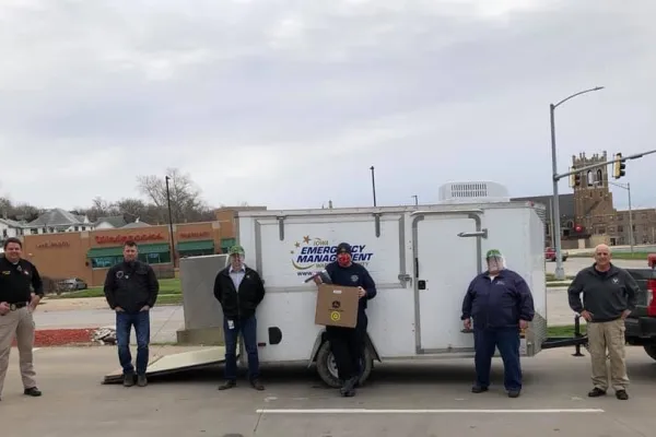 UAW Local 74 Community Service Committee delivering masks to local hospitals
